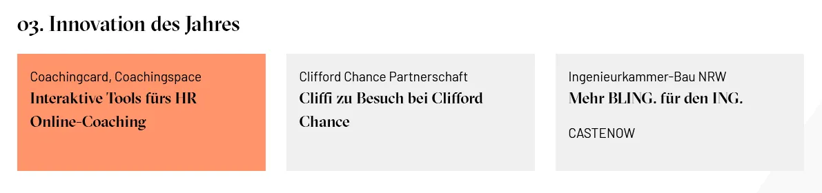 Wir sind Gewinner in der Kategorie „Innovation des Jahres“